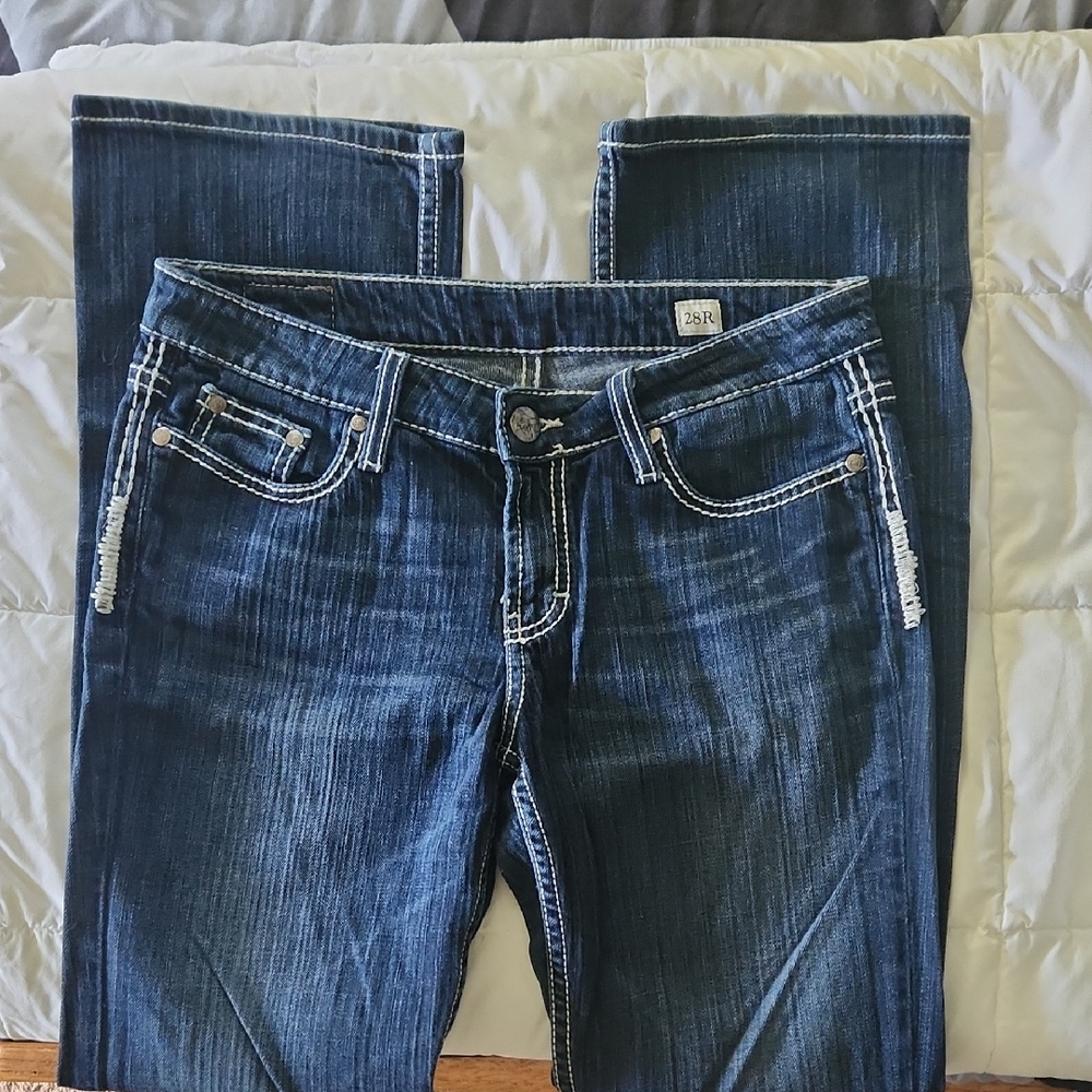 BKE Dark Blue Straight Leg Jeans